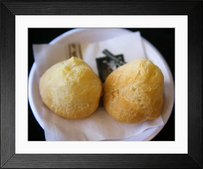 Framed Print : Brazil. Traditional Food. 2 Delicious Cheese Bread Rolls, Pao de Queijo Framed Print : Brazil. Traditional Food. 2 Delicious Cheese Bread Rolls, Pao de Queijo
