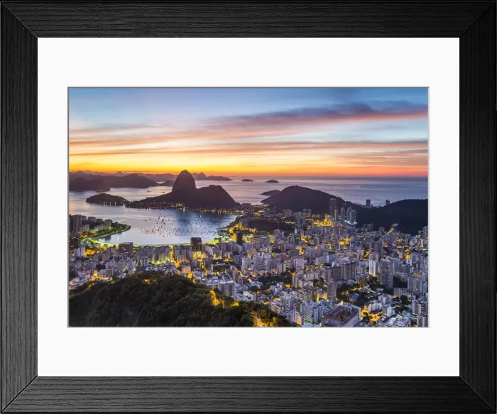 Framed Print : Pao Acucar or Sugar loaf mountain and the bay of Botafogo, Rio de Janeiro, Brazil Framed Print : Pao Acucar or Sugar loaf mountain and the bay of Botafogo, Rio de Janeiro, Brazil