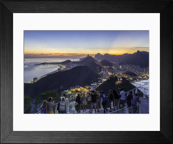 Framed Print : Tourists viewing Christ the Redeemer on Mount Corcovado and the city at sunset Framed Print : Tourists viewing Christ the Redeemer on Mount Corcovado and the city at sunset