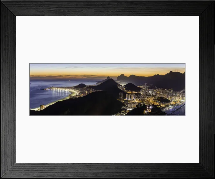 Framed Print : Mount Corcovado and the city at sunset from Sugarloaf (Pao de Acucar) in Rio de Janeiro Framed Print : Mount Corcovado and the city at sunset from Sugarloaf (Pao de Acucar) in Rio de Janeiro