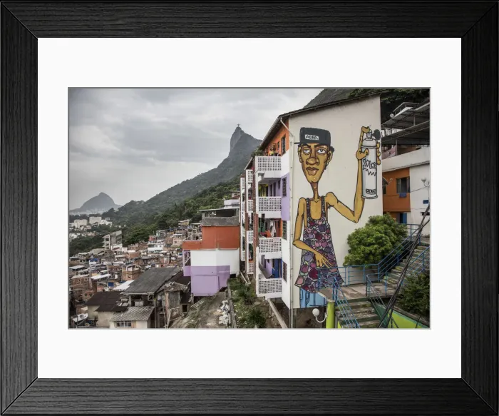 Framed Print : Santa Marta favela, Rio de Janeiro, Brazil