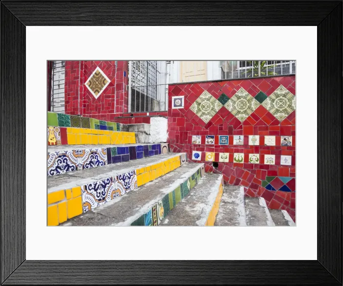 Framed Print : Escadaria Selaron, Lapa / Santa Teresa district, Rio de Janeiro, Brazil Framed Print : Escadaria Selaron, Lapa / Santa Teresa district, Rio de Janeiro, Brazil
