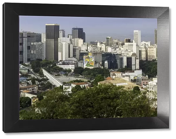 Panoramic view of Rio Centro, Financial District, Downtown Rio de Janeiro, Brazil