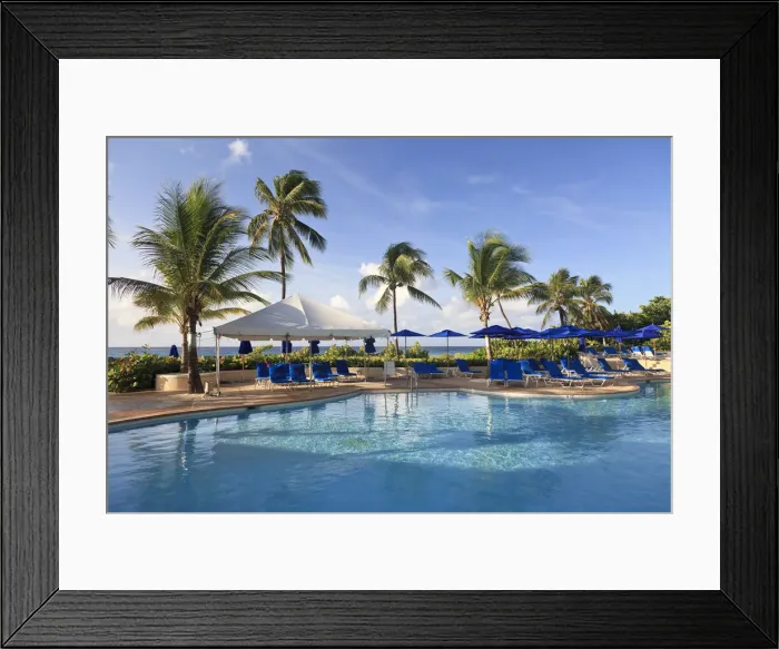 Framed Print : Caribbean, Barbados, Pebbles Beach, Hilton Resort Framed Print : Caribbean, Barbados, Pebbles Beach, Hilton Resort