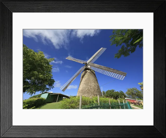Framed Print : Caribbean, Barbados, Morgan Lewis Sugar Mill (Last working Mill in the Caribbean)