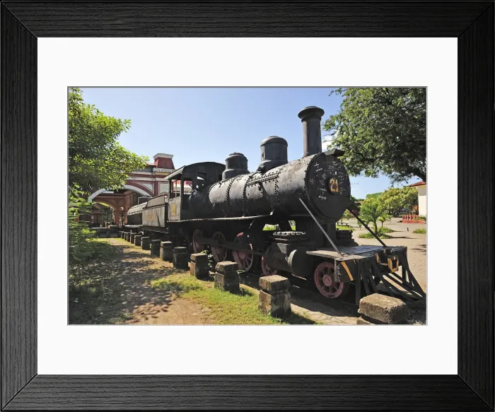 Framed Print : Old steam train, Granada, Nicaragua, Central America Framed Print : Old steam train, Granada, Nicaragua, Central America