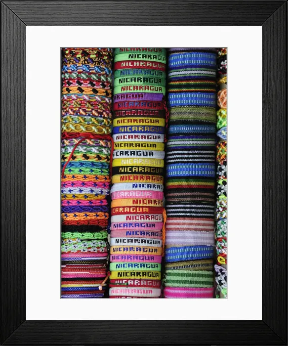 Framed Print : Souvenir Bracelets in Market, Granada, Nicaragua, Central America Framed Print : Souvenir Bracelets in Market, Granada, Nicaragua, Central America