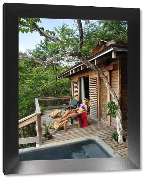 Woman relaxing at the Aqua Wellness Resort, Nicaragua, Central America