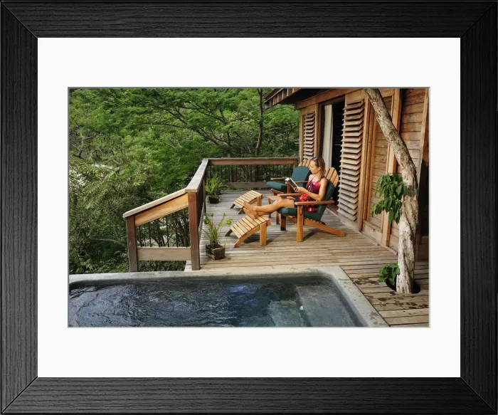 Framed Print : Woman relaxing at the Aqua Wellness Resort, Nicaragua, Central America Framed Print : Woman relaxing at the Aqua Wellness Resort, Nicaragua, Central America