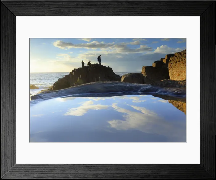 Framed Print : Europe, Northern Ireland, tourists visiting the Giants Causeway at sunset Framed Print : Europe, Northern Ireland, tourists visiting the Giants Causeway at sunset