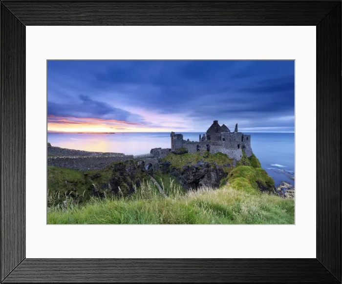 Framed Print : Europe, Northern Ireland, Dunluce Castle at sunset Framed Print : Europe, Northern Ireland, Dunluce Castle at sunset