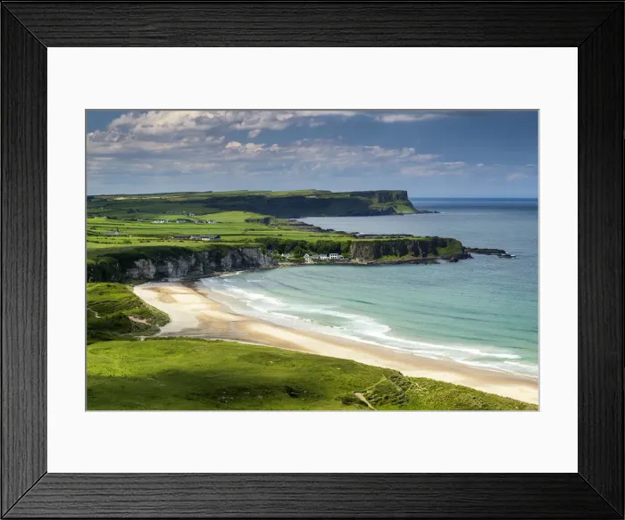 Framed Print : View over White Park Bay, Portbradden, Co. Antrim, Northern Ireland