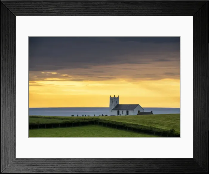Framed Print : Ballintoy Church at Sunset, Co. Antrim, Northern Ireland Framed Print : Ballintoy Church at Sunset, Co. Antrim, Northern Ireland