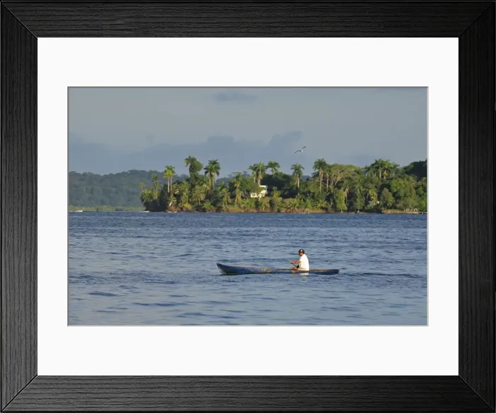 Framed Print : Small fishing boat on the Caribbean Sea at Bocas del Toro, Panama, Central America Framed Print : Small fishing boat on the Caribbean Sea at Bocas del Toro, Panama, Central America