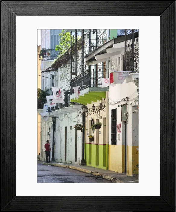 Framed Print : Houses in Casco Antiguo, Old Town, Panama, Central America Framed Print : Houses in Casco Antiguo, Old Town, Panama, Central America