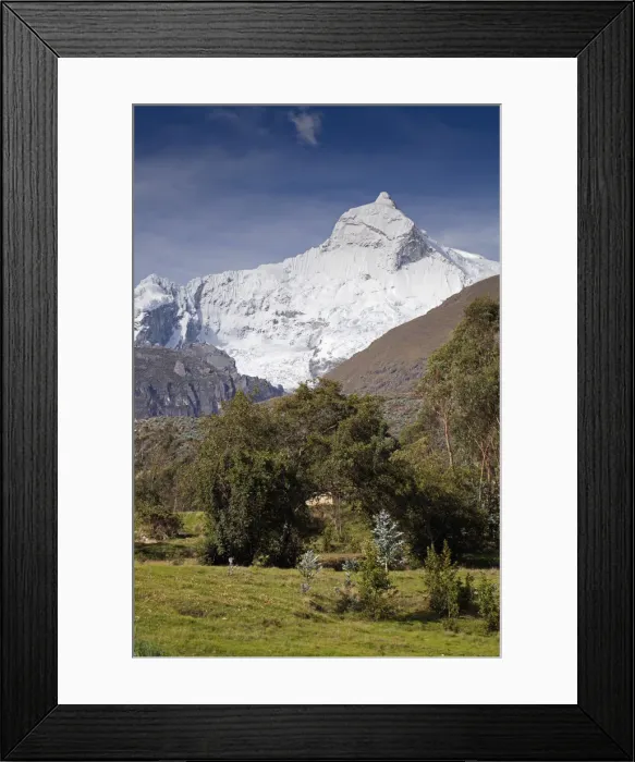 Framed Print : South America, Peru, Ancash, Yungay. View of glaciers on the summit of the 20, 981 Framed Print : South America, Peru, Ancash, Yungay. View of glaciers on the summit of the 20, 981