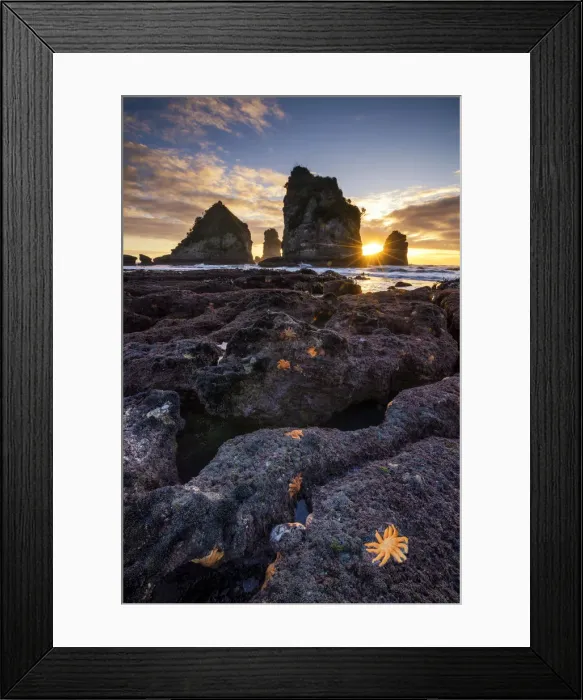 Framed Print : Motukiekie Beach at Sunset, New Zealand Framed Print : Motukiekie Beach at Sunset, New Zealand