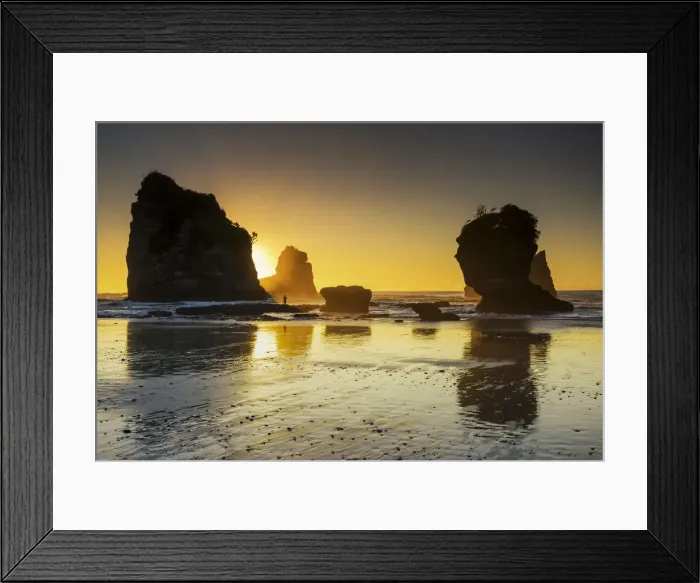 Framed Print : Motukiekie Beach at Sunset, New Zealand Framed Print : Motukiekie Beach at Sunset, New Zealand