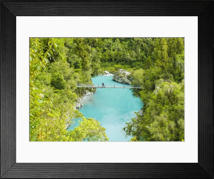 Framed Print : Couple on Swingbridge over Hokitika Gorge, near Hokitika, New Zealand Framed Print : Couple on Swingbridge over Hokitika Gorge, near Hokitika, New Zealand
