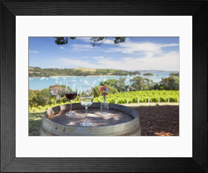 Framed Print : Glasses of wine at Goldie Room Vineyard and Restaurant, Waiheke Island, Auckland Framed Print : Glasses of wine at Goldie Room Vineyard and Restaurant, Waiheke Island, Auckland