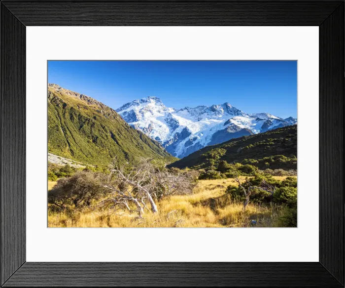 Framed Print : Mt. Cook & Mt. Tasman, New Zealand Framed Print : Mt. Cook & Mt. Tasman, New Zealand