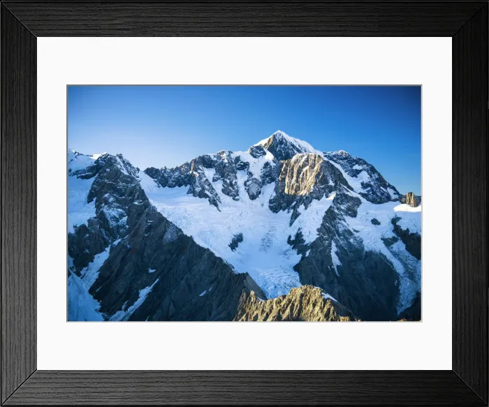 Framed Print : Aerial View of Mt. Cook & Mt. Tasman, New Zealand Framed Print : Aerial View of Mt. Cook & Mt. Tasman, New Zealand