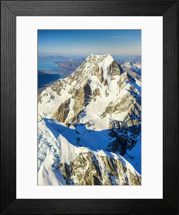 Framed Print : Aerial View of Mt. Cook, New Zealand