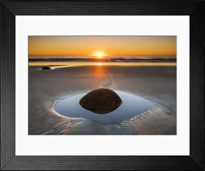 Framed Print : Moeraki Boulders at Sunrise, Otago Coast, New Zealand Framed Print : Moeraki Boulders at Sunrise, Otago Coast, New Zealand