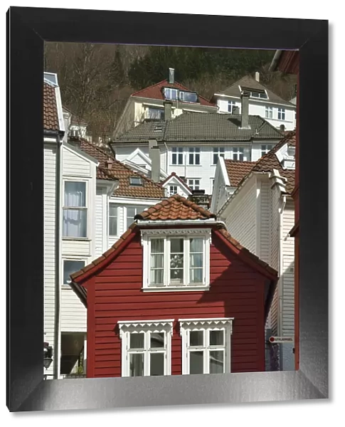 Wooden houses in Bergens Old Town. Bergen, Norway