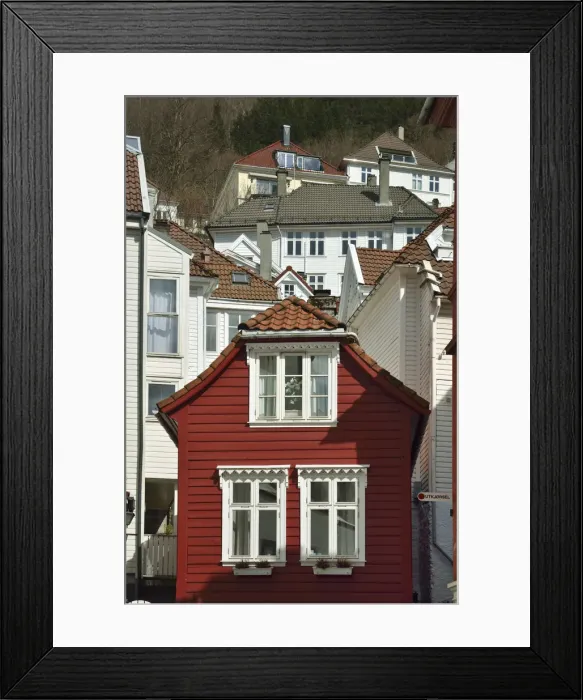 Framed Print : Wooden houses in Bergens Old Town. Bergen, Norway Framed Print : Wooden houses in Bergens Old Town. Bergen, Norway