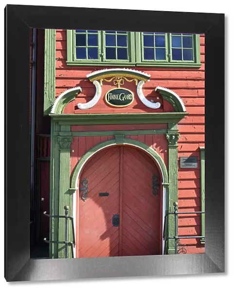 Old door in Bergens Old Town. Bergen, Norway