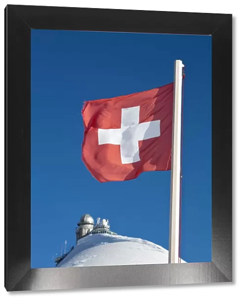 Swiss Flag & Sphinx Observatory, Jungfraujoch, Top of Europe, Grindelwald, Bernese