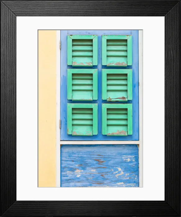 Framed Print : Curacao, Willemstad, Historical district of Otrobanda, House window shutters Framed Print : Curacao, Willemstad, Historical district of Otrobanda, House window shutters