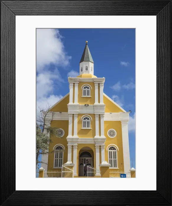 Framed Print : Curacao, Willemstad, Punda, Wilhelminaplein, De Temple - The Temple Emanuel - Former Framed Print : Curacao, Willemstad, Punda, Wilhelminaplein, De Temple - The Temple Emanuel - Former
