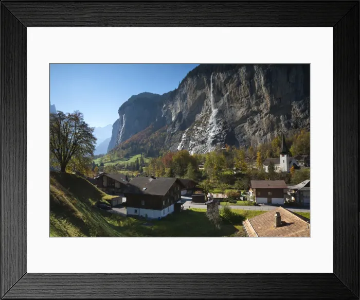 Framed Print : Lauterbrunnen Church, Berner Oberland, Switzerland Framed Print : Lauterbrunnen Church, Berner Oberland, Switzerland