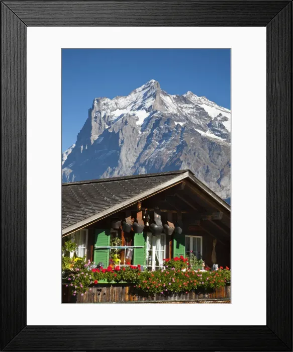 Framed Print : Traditional House, Grindelwald, Berner Oberland, Switzerland Framed Print : Traditional House, Grindelwald, Berner Oberland, Switzerland