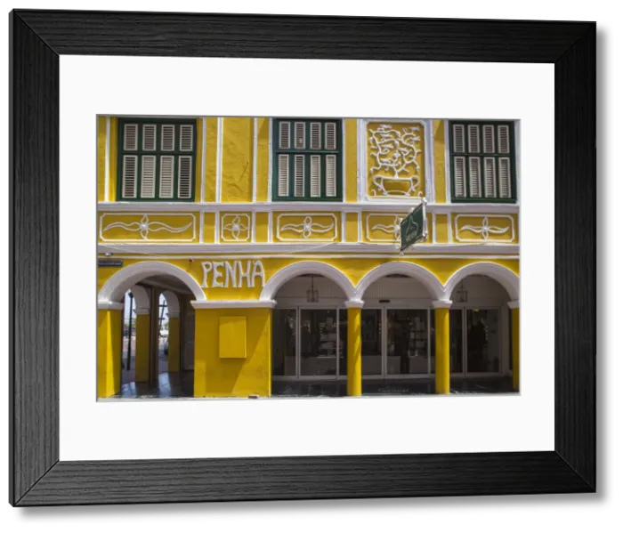 Framed Print : Curacao, Willemstad, Punda, The Penha building - a former merchants house built in 1708 Framed Print : Curacao, Willemstad, Punda, The Penha building - a former merchants house built in 1708