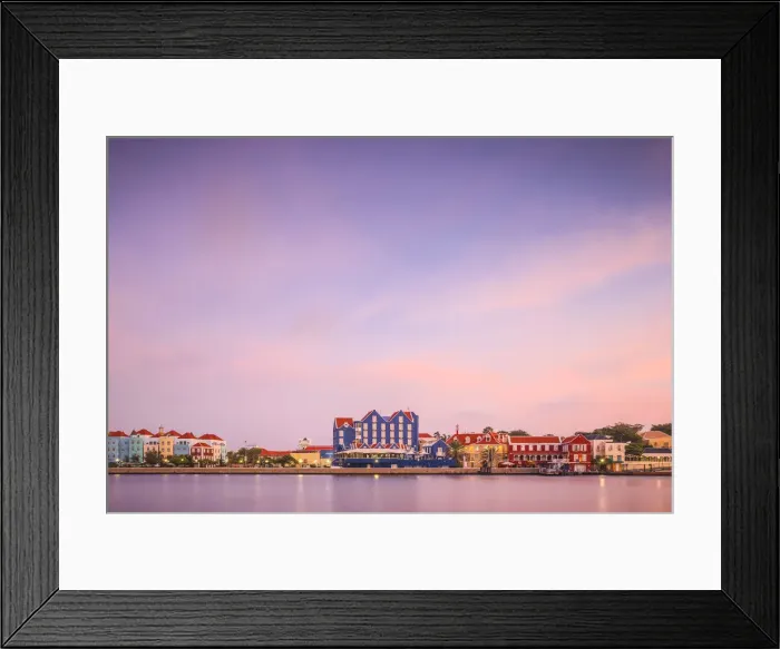 Framed Print : Curacao, Willemstad, View across St Anna Bay looking towards Otrobanda