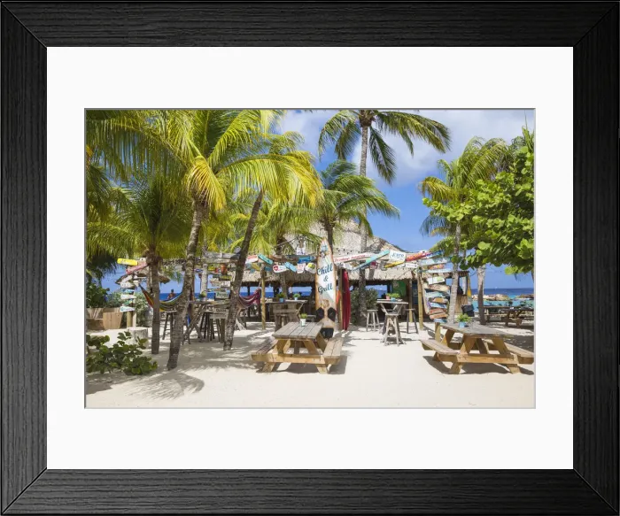 Framed Print : Curacao, Willemstad, Seaquarium beach, also known as Mambo beach