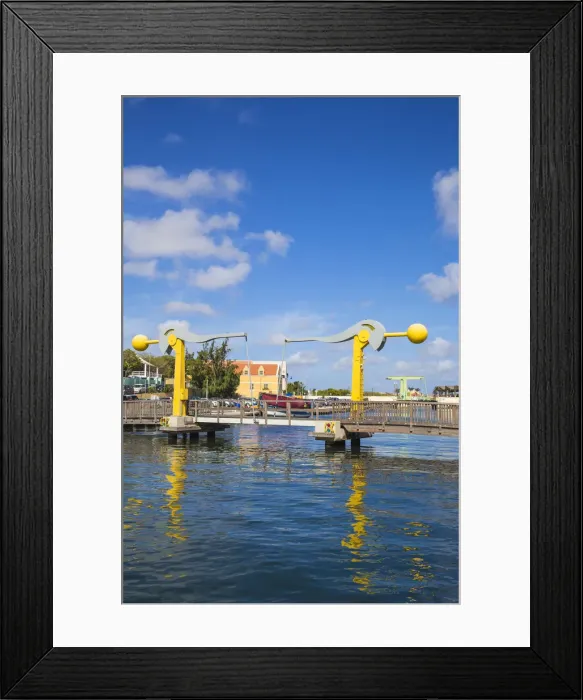 Framed Print : Curacao, Willemstad, Punda, L. B. Smith bridge Framed Print : Curacao, Willemstad, Punda, L. B. Smith bridge