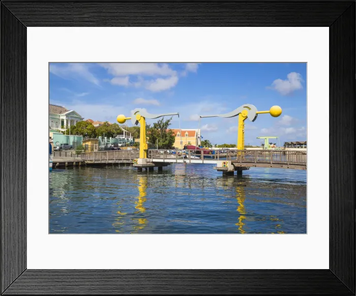 Framed Print : Curacao, Willemstad, Punda, L. B. Smith bridge Framed Print : Curacao, Willemstad, Punda, L. B. Smith bridge