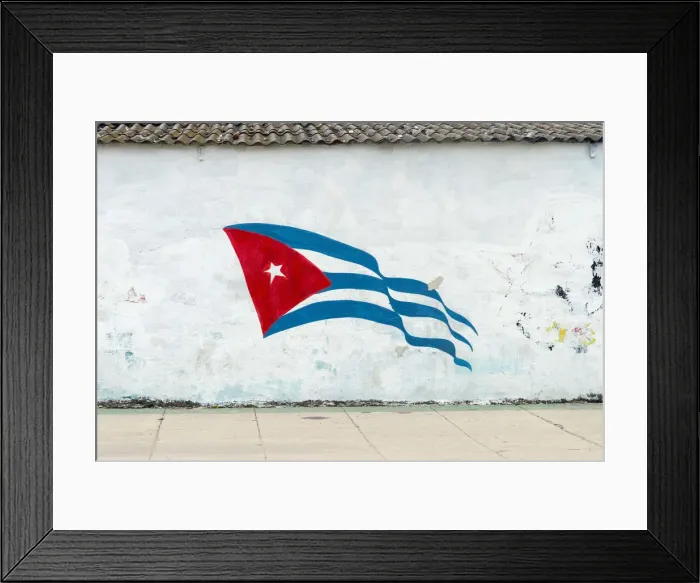 Framed Print : Cuba, Havana, Cuban flag Framed Print : Cuba, Havana, Cuban flag