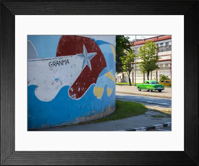 Framed Print : Cuba, Havana, Mural commemorating the Granma, the yacht used at start of Cuban Revolution Framed Print : Cuba, Havana, Mural commemorating the Granma, the yacht used at start of Cuban Revolution
