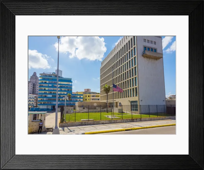 Framed Print : Cuba, Havana, Vedado, AMERICAN EMBASSY Framed Print : Cuba, Havana, Vedado, AMERICAN EMBASSY