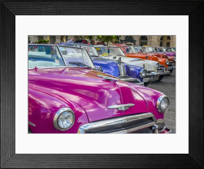 Framed Print : Cuba, La Habana Vieja (Old Havana), Paseo de Marti, classic 1950s American Cars Framed Print : Cuba, La Habana Vieja (Old Havana), Paseo de Marti, classic 1950s American Cars