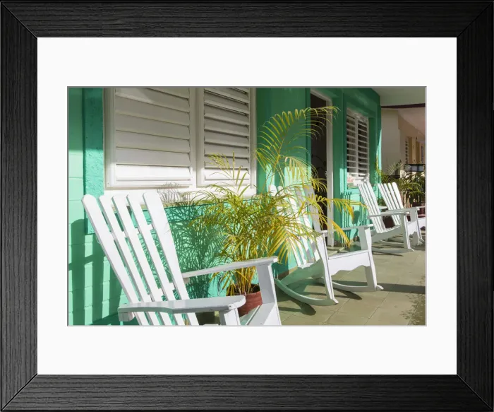 Framed Print : Chairs on the porch of a house, Vinales, Pinar del Rio Province, Cuba Framed Print : Chairs on the porch of a house, Vinales, Pinar del Rio Province, Cuba