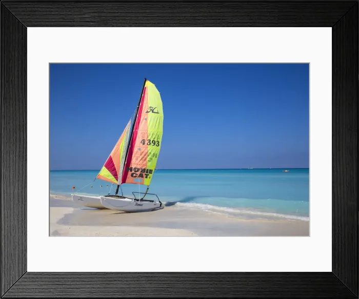 Framed Print : Cuba, Varadero, Catamaran on Varadero beach