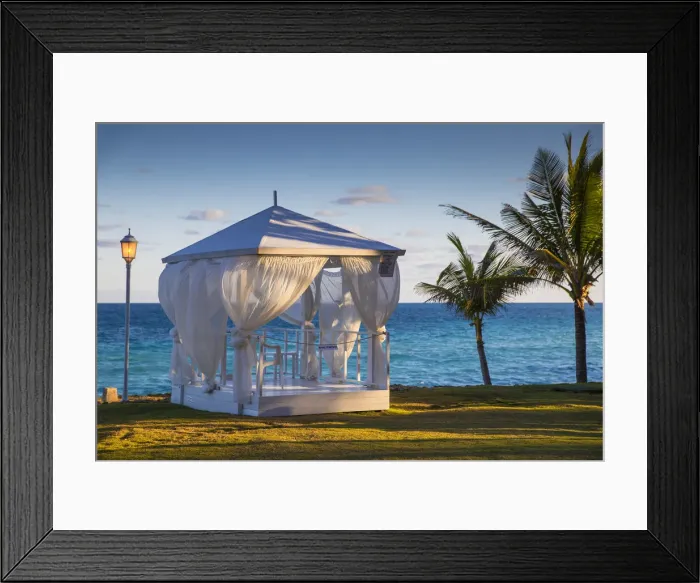 Framed Print : Cuba, Varadero, Massage gazebo in garden of Melia Varadero Hotel
