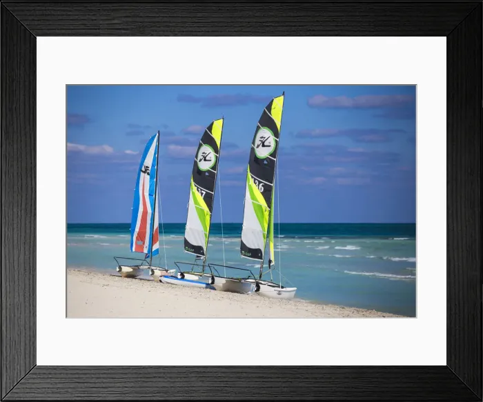 Framed Print : Cuba, Varadero, Catamarans on Varadero beach Framed Print : Cuba, Varadero, Catamarans on Varadero beach