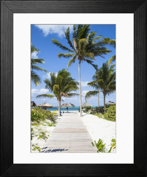 Framed Print : Cuba, Jardines del Rey, Cayo Guillermo, Playa El Paso, Wooden walkway to beach Framed Print : Cuba, Jardines del Rey, Cayo Guillermo, Playa El Paso, Wooden walkway to beach